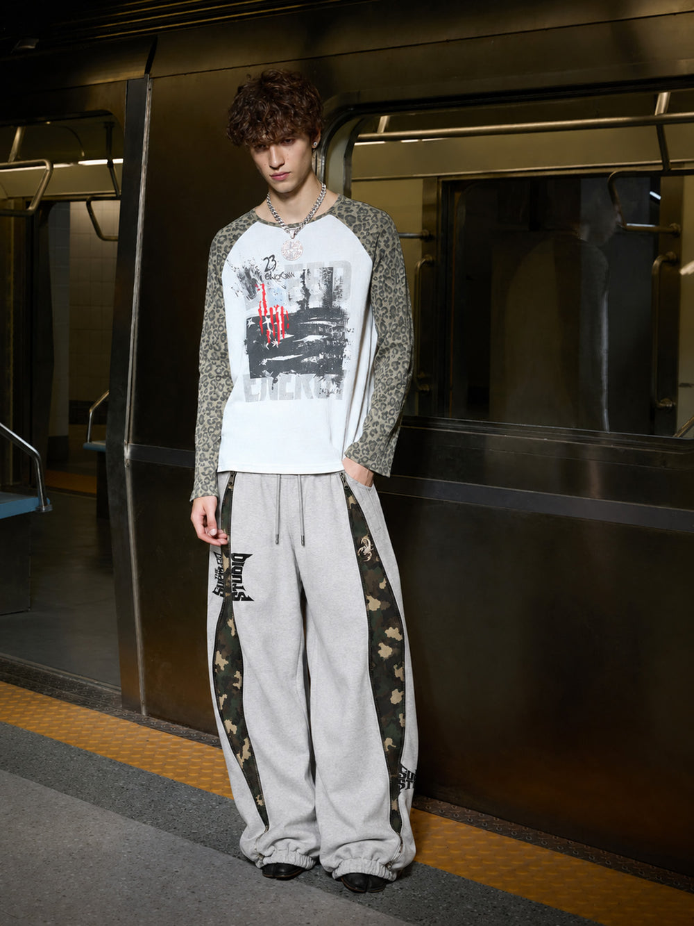 Camo Panel Graphic Track Pants