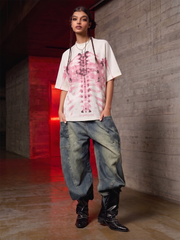 Rib Cage Print Gradient T-Shirt