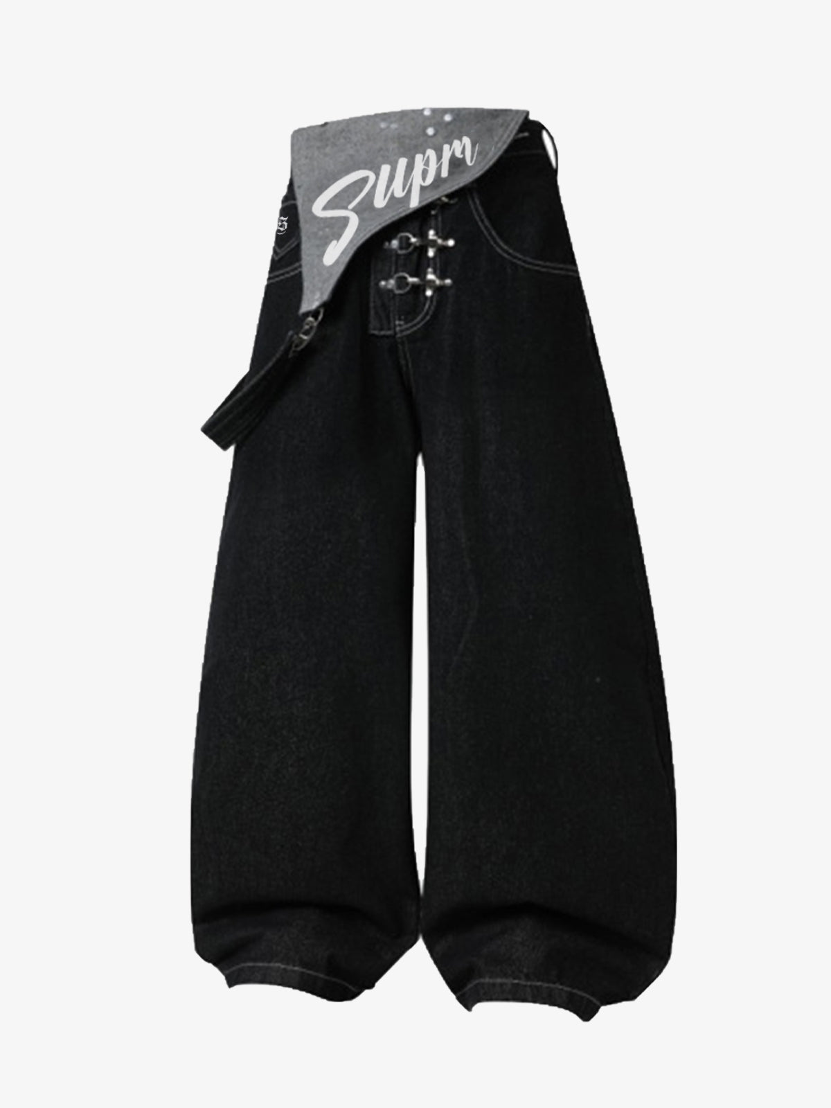 Detachable One-Shoulder Denim Overalls 
