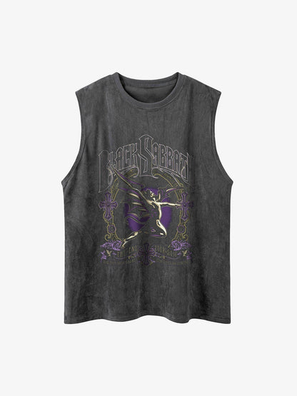Thesupermade Printed Crew Neck Casual Vest 