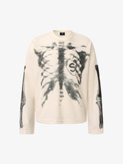 Sudadera con estampado de esqueleto y tejido gofrado - 2495