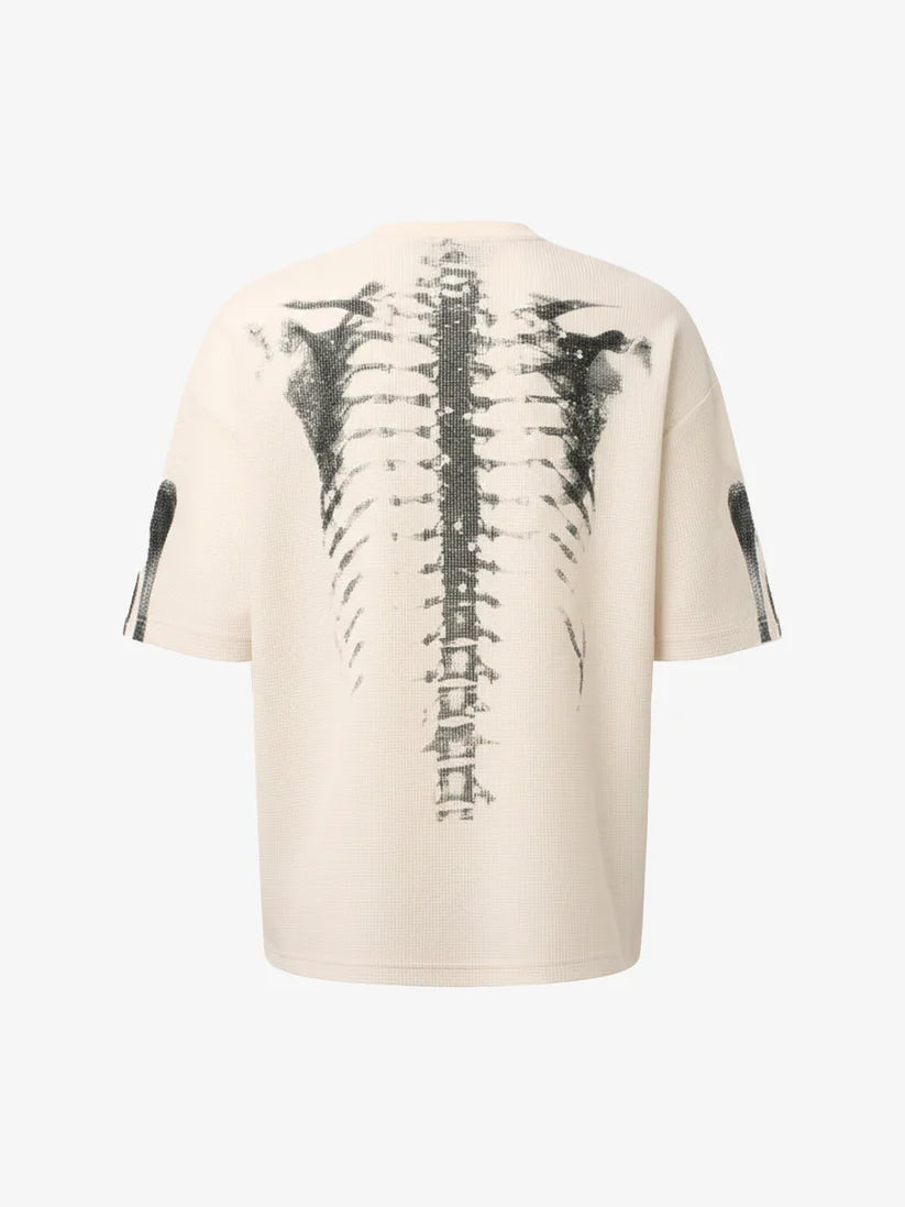 X-Ray Skeleton Graphic Waffle T-Shirt 