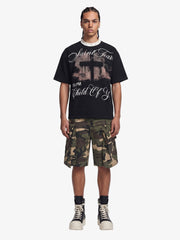 Camouflage Cotton Cargo Multi Pocket Jorts 