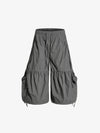 Nylon Cargo Culottes – Lightweight Elastic Waist Utility Pants