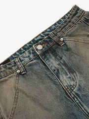 Vintage Mud-Dyed Distressed Barrel Jeans - 2537 