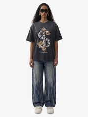 Vintage Rhinestone Dollar Graphic T-Shirt 