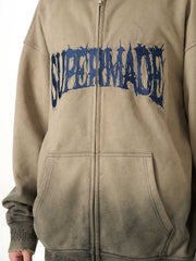 SUPERMADE Thorn Embroidery Zip Hoodie 