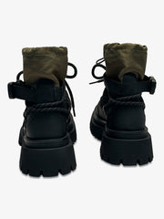 Patchwork Color Block Martin Boots