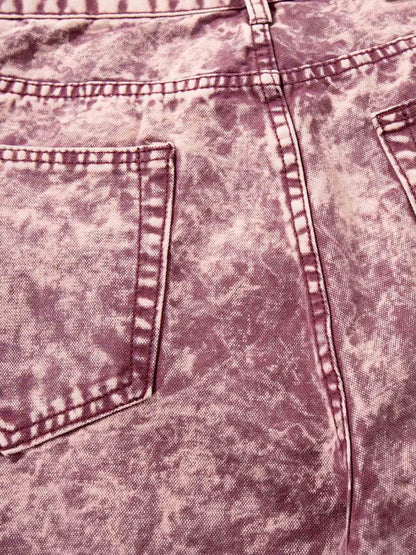 Purple Tie-Dye Finish Acid Wash Jeans 