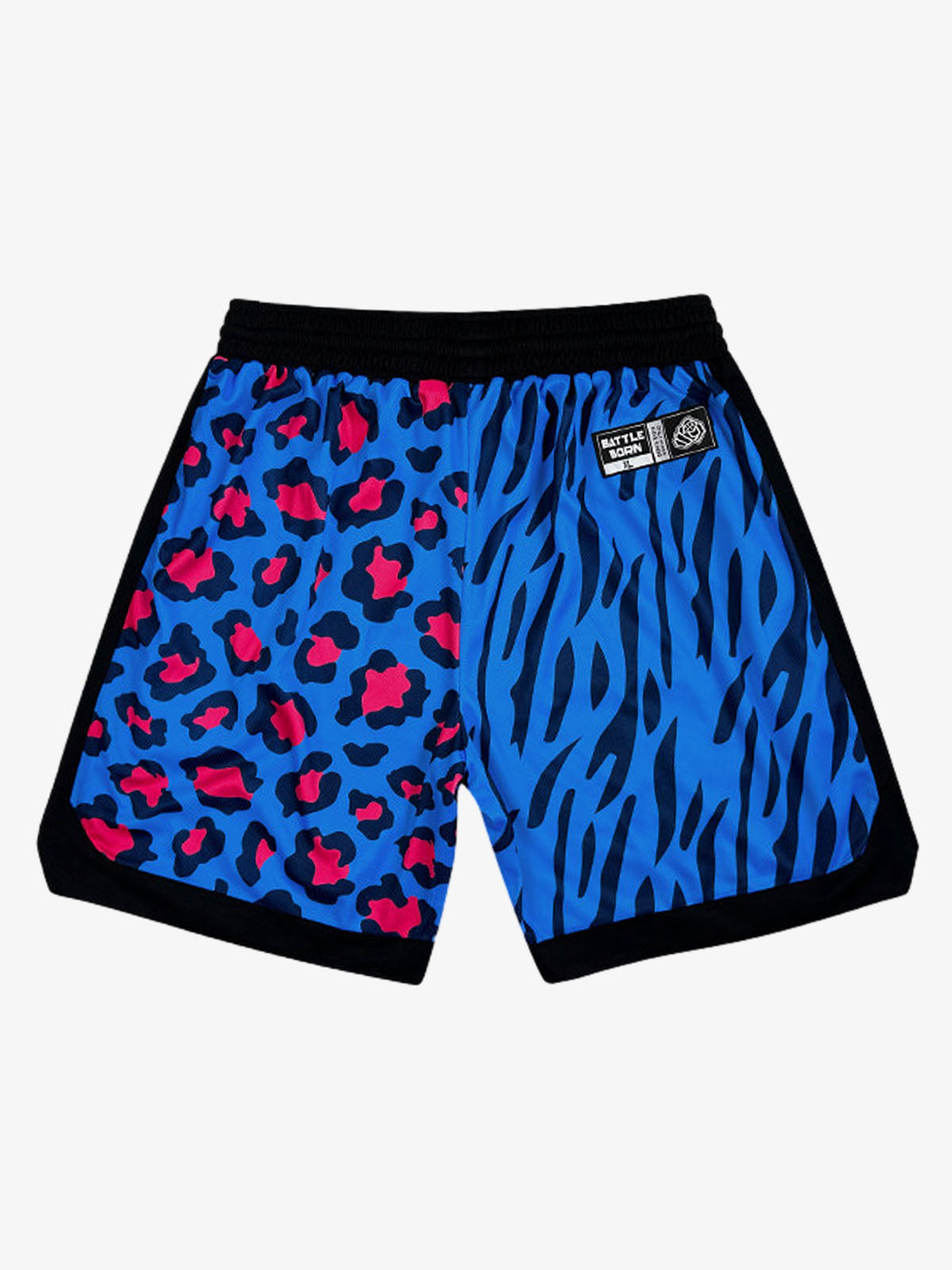Moisture-Wicking Split Leopard Mixed Sport Shorts 