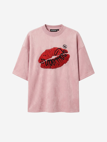 Suede Oversized Streetwear T-Shirt
