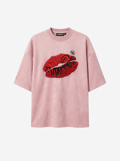 Suede Oversized Streetwear T-Shirt