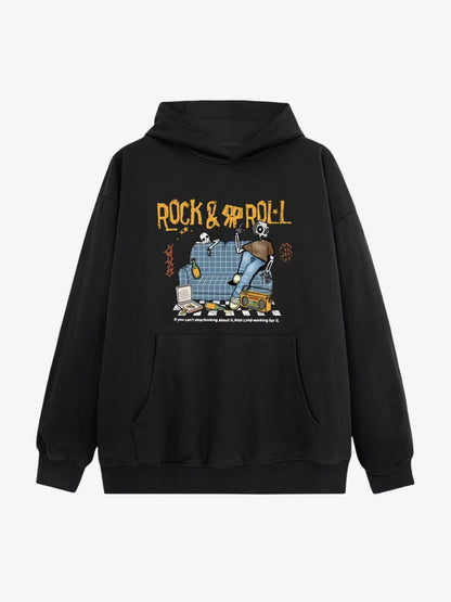 Rock & Roll Skeleton Cotton Hoodie 
