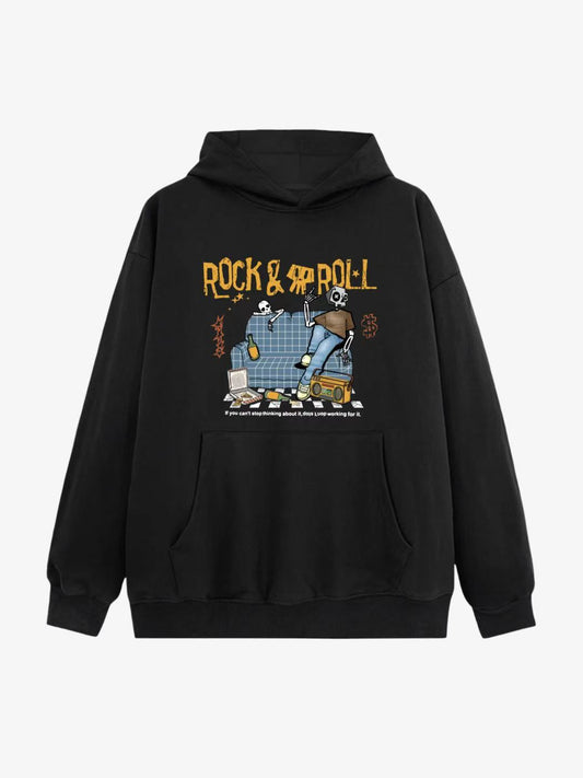 Rock & Roll Skeleton Cotton Hoodie 