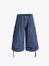 Jeans cargo corti effetto usurato, stile workwear