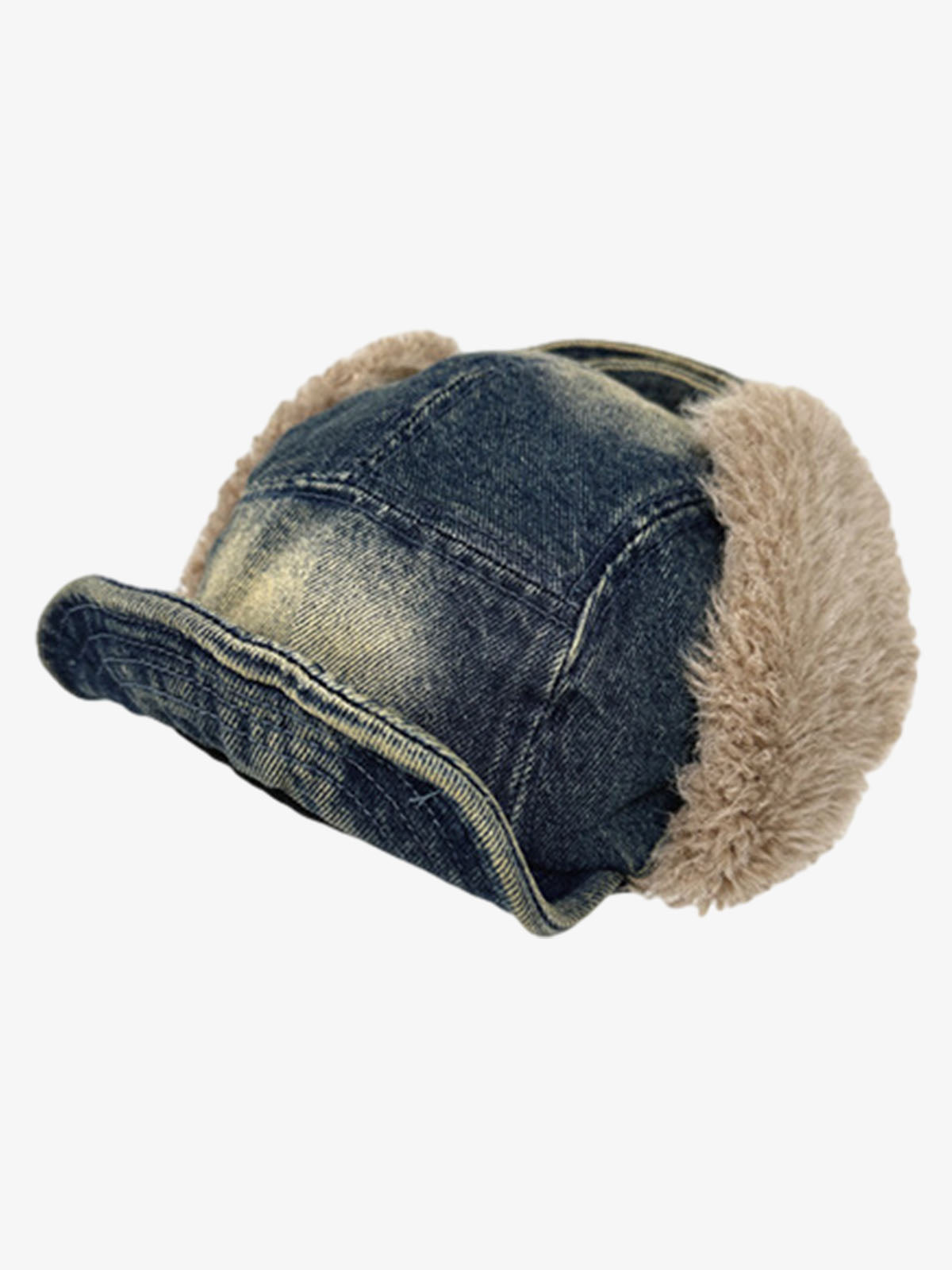 Street-style Retro Distressed Cowboy Aviator Cap