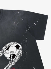 Skull Goalkeeper Splatter Graphic T-Shirt 