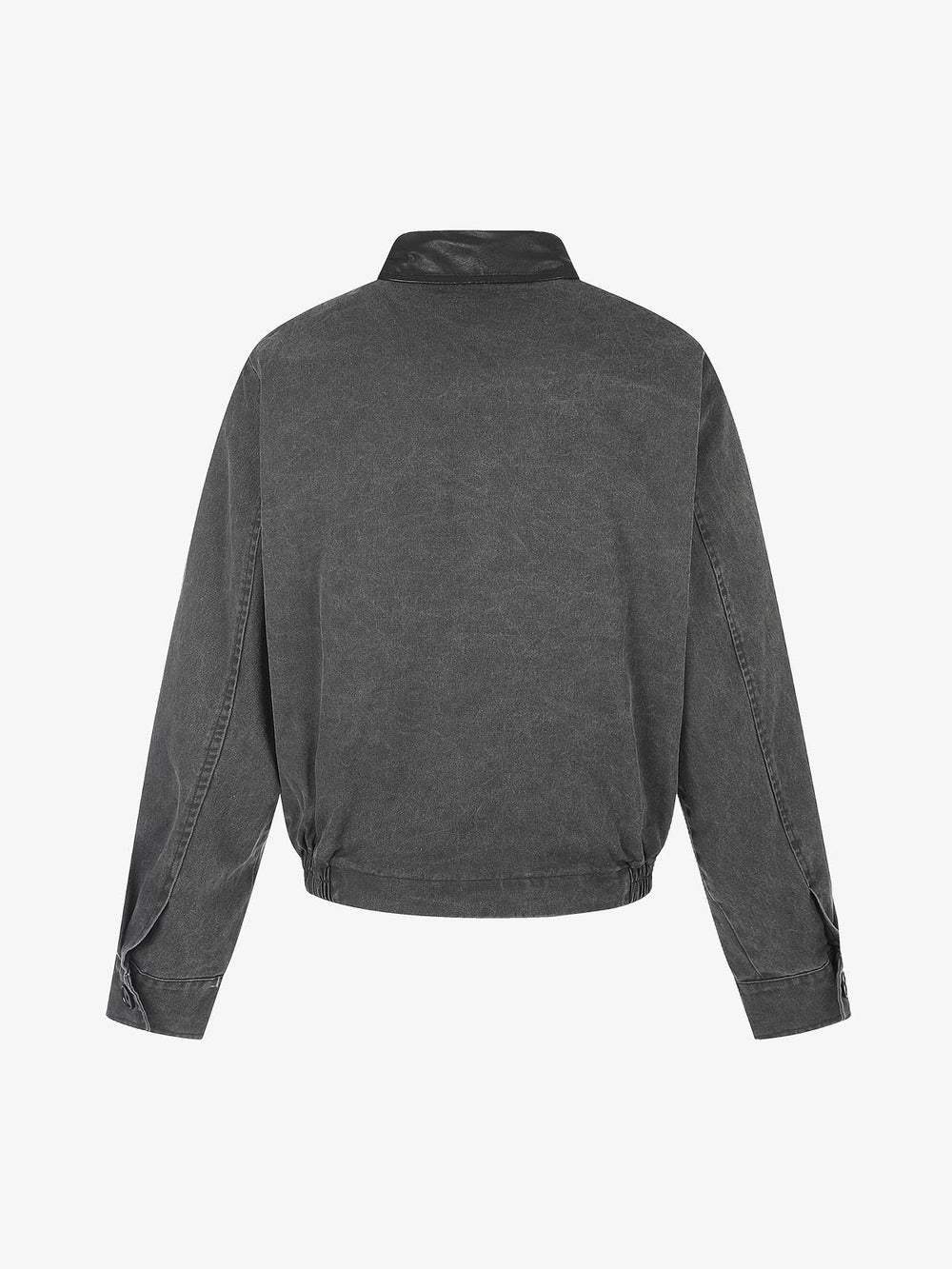 Thesupermade Distressed Asymmetrical Placket Boxy Fit Workwear Jacket