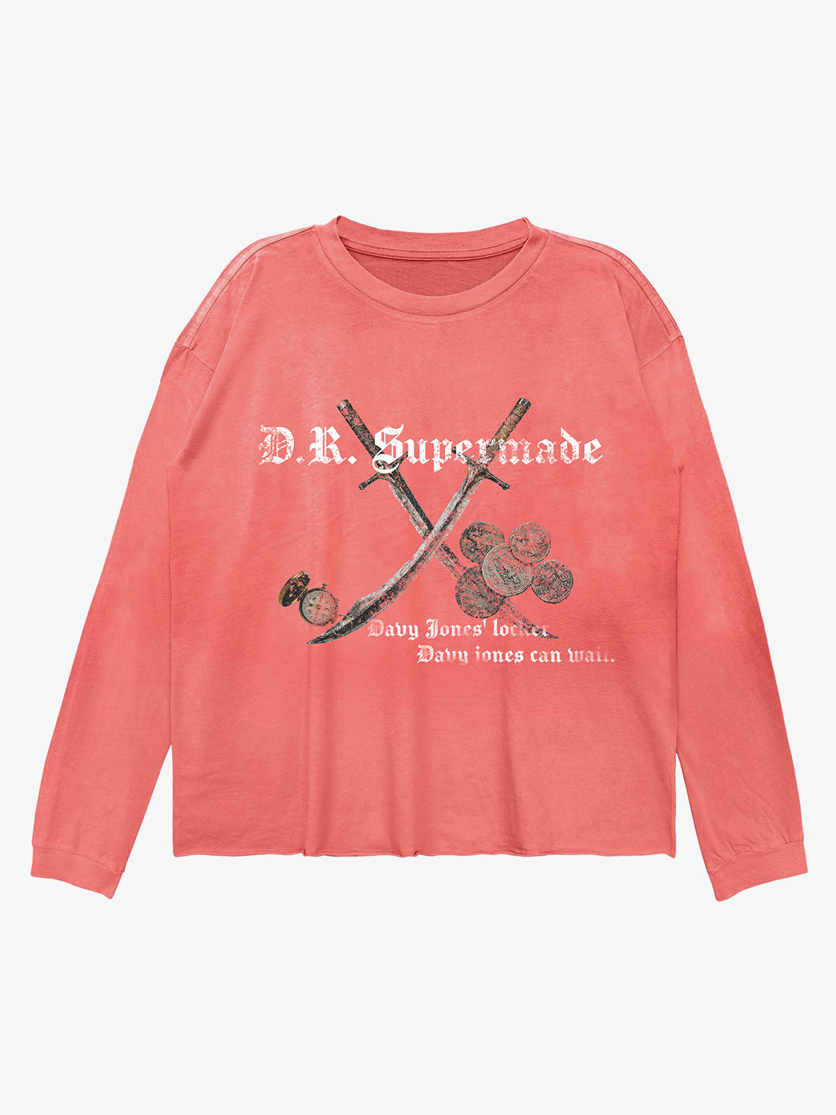 Salt Bones Graphic Distressed Long Sleeve Tee