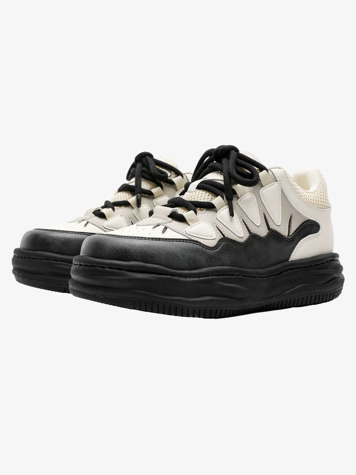 Black And White Platform Sneakers 