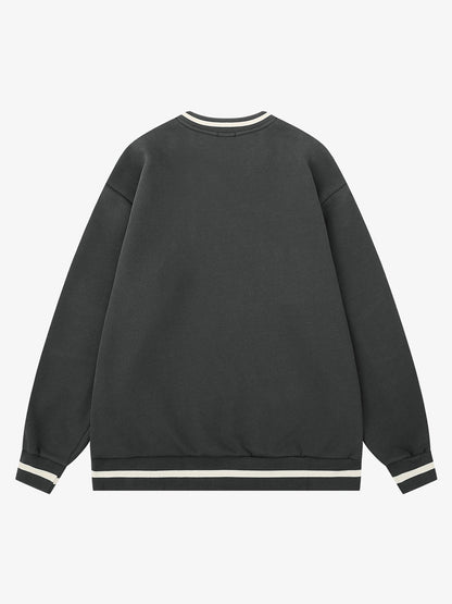 Appliqué Logo V-Neck Sweatshirt