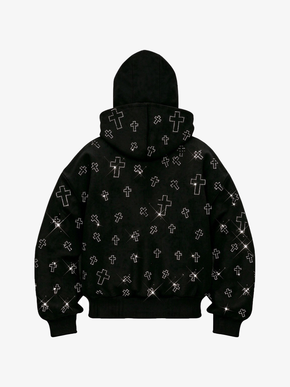Sweatshirt mit Strass-Kreuz-Maskierung