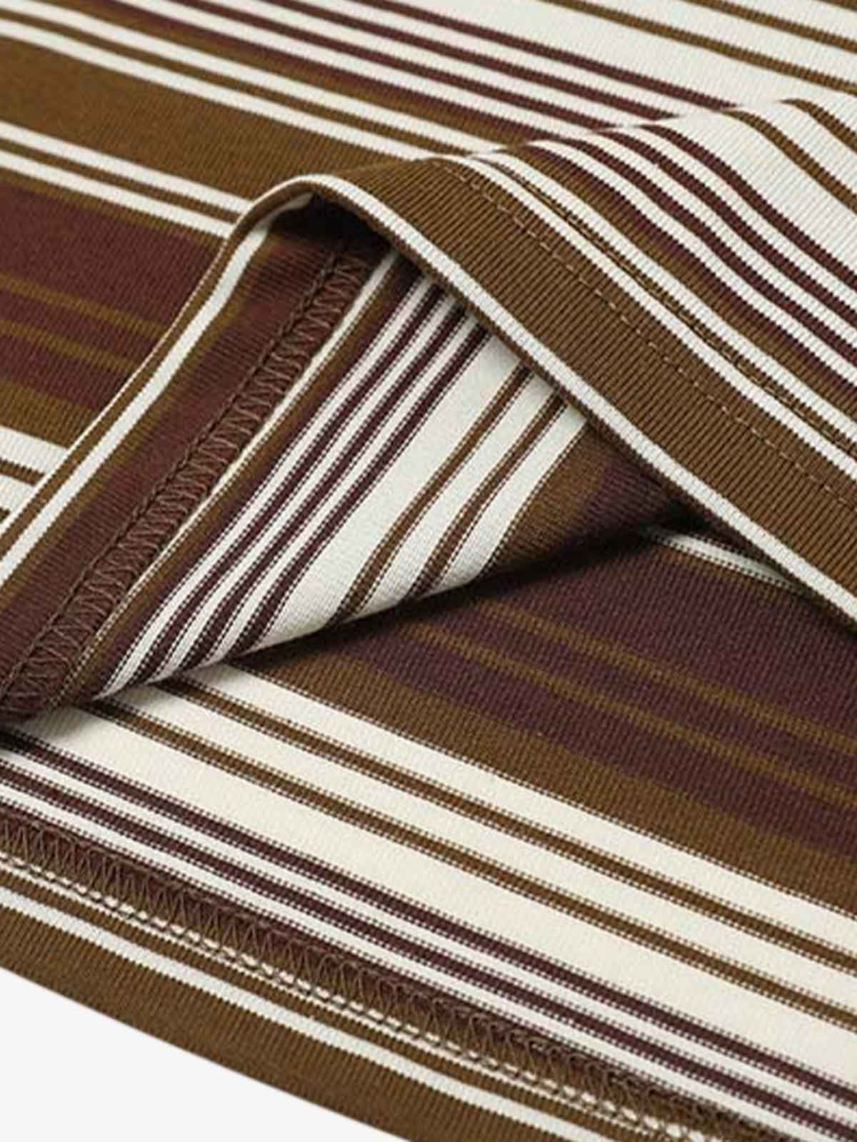 Striped V-Neck Long Sleeve Top for Casual and Sporty Looks 