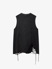 Street Ripped Vest with Detachable Necklace 
