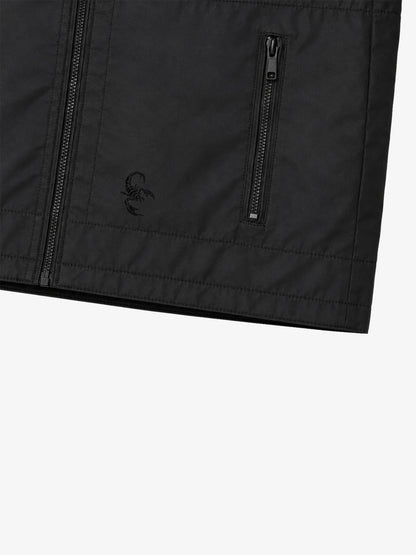 Patch Detail Glossy Stand-Collar Biker Jacket