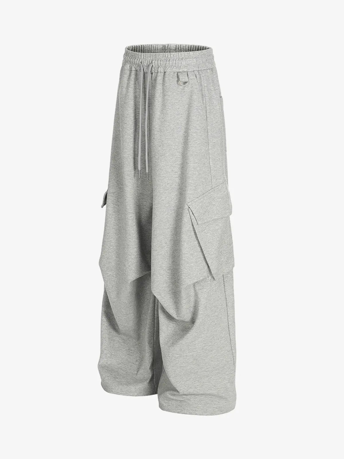 Wrinkled Detail Multi-Pocket Cargo Sweatpants 