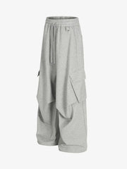 Wrinkled Detail Multi-Pocket Cargo Sweatpants 