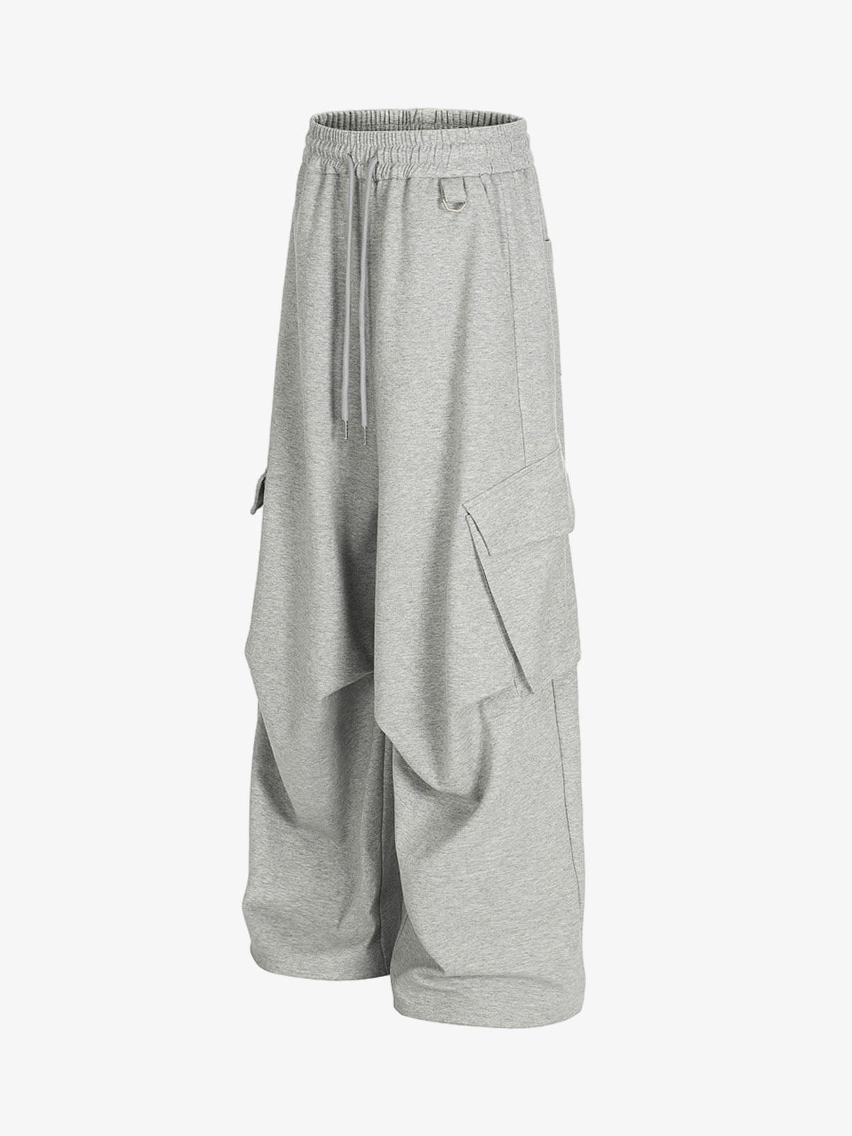 Wrinkled Detail Multi-Pocket Cargo Sweatpants