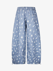 All-Over Star Pleated Baggy Sweatpants