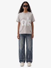 "OK" Patch Color-Block Ripped Reversible T-Shirt 