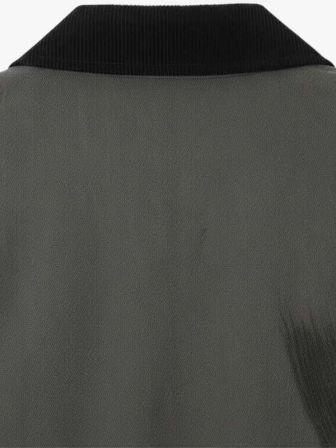 Gothic-Inspired Jacket with Red Patches and Graphic Prints 