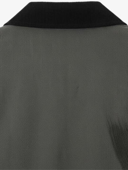 Gothic-Inspired Jacket with Red Patches and Graphic Prints 