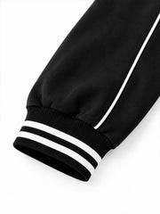 Scorpion-Embossed Cropped Zip Jacket & Curved-Leg Pants Set