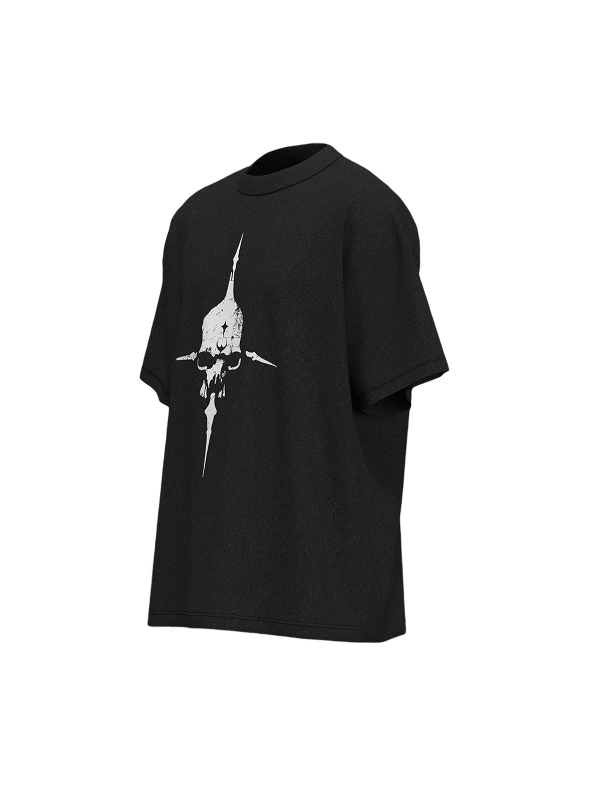 Distressed Skull Cross Graphic T-Shirt 