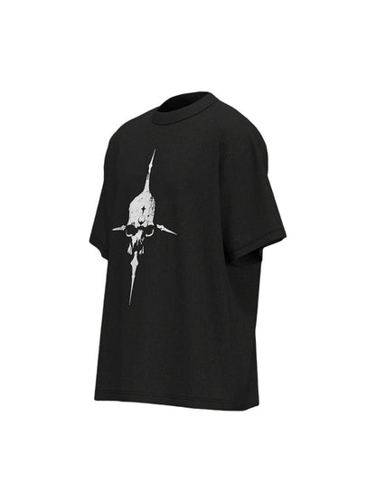 Distressed Skull Cross Graphic T-Shirt 