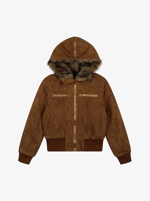 Stylish Hooded Jacket with Faux Fur Trim for Men and Women - Perfect for Casual Outfits 