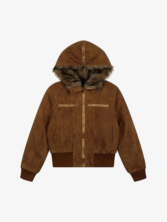 Stylish Hooded Jacket with Faux Fur Trim for Men and Women - Perfect for Casual Outfits 