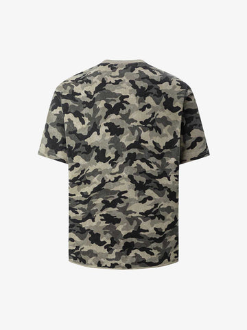 Camo Photo Collage Graphic T Shirt 
