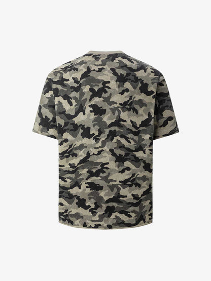 Camo Photo Collage Graphic T Shirt 