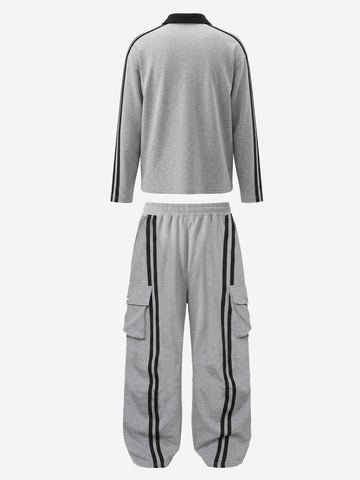 Scorpion Appliqué Color Block Striped Tracksuit