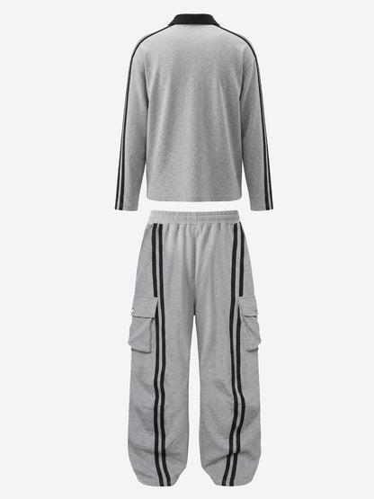 Scorpion Appliqué Color Block Striped Tracksuit