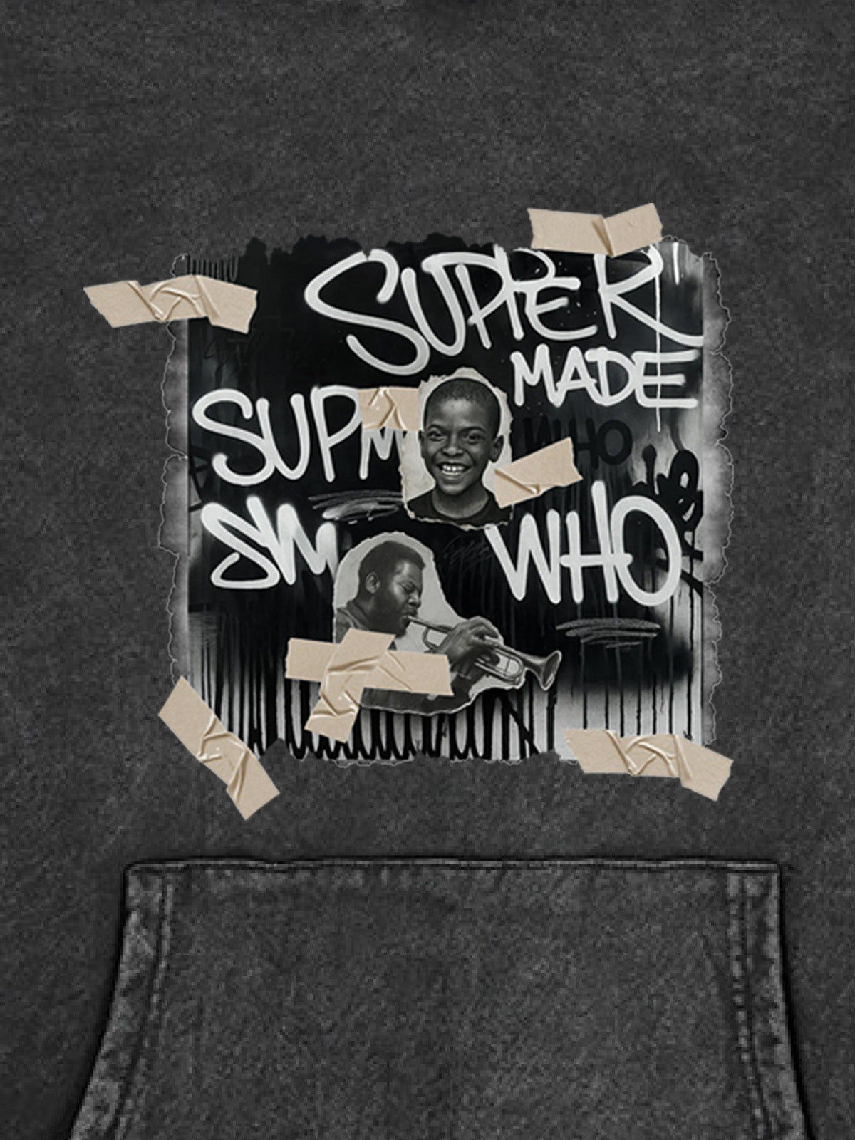 Street Collage Graffiti Font Character Hooded Sweatshirt 
