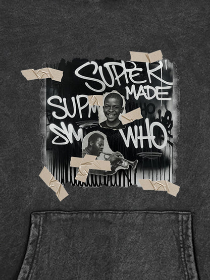 Street Collage Graffiti Font Character Hooded Sweatshirt 