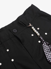 Pleated Design Pendant Decoration Baggy Shorts - 2482 