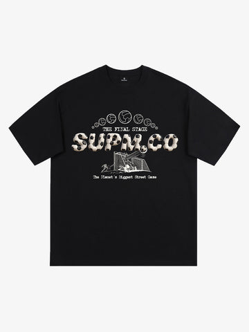 Cotton unisex solid short-sleeved T-shirt with a soccer collage logo and street football element print 