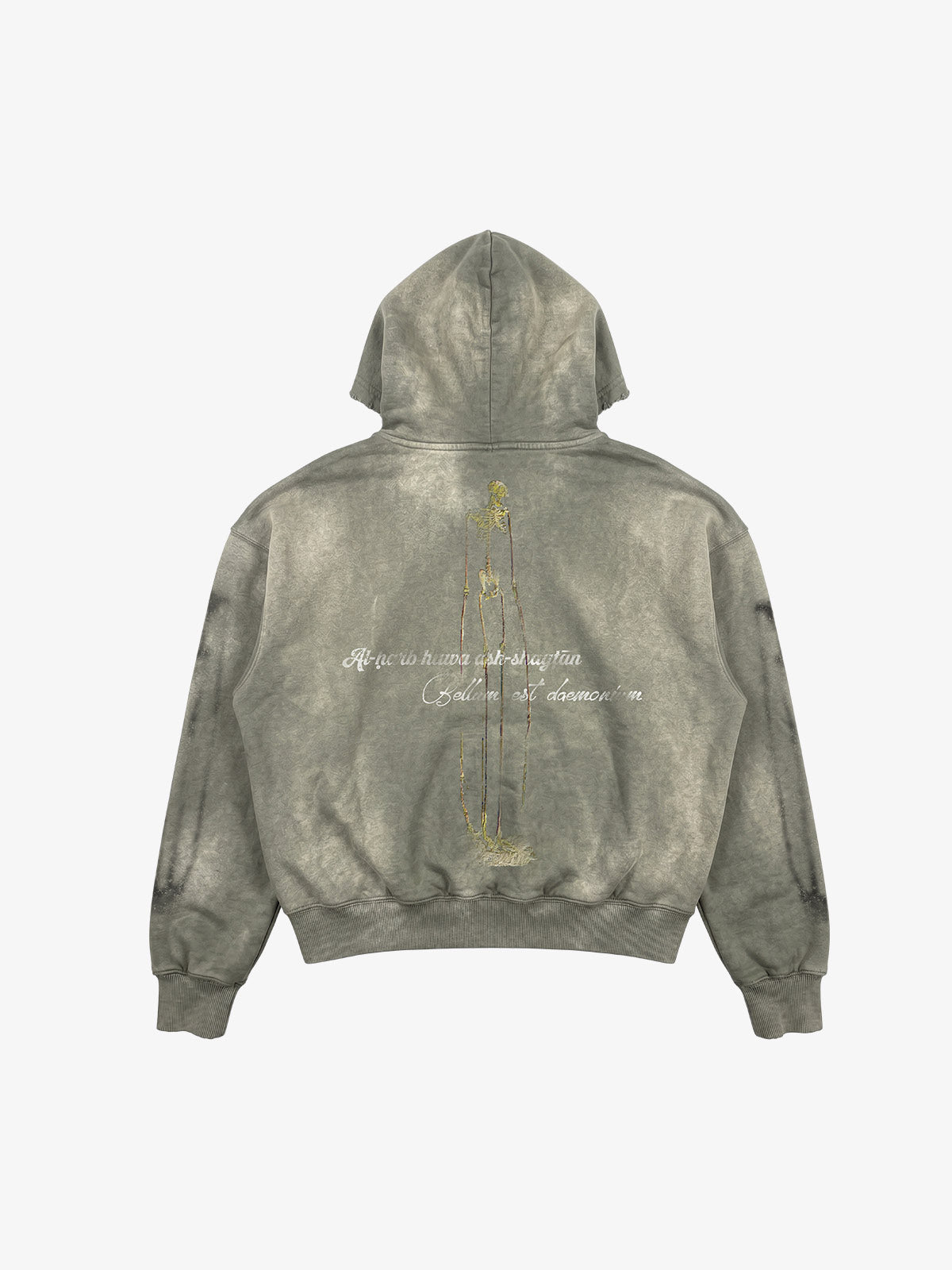 Skull Graphic Washed Hoodie
